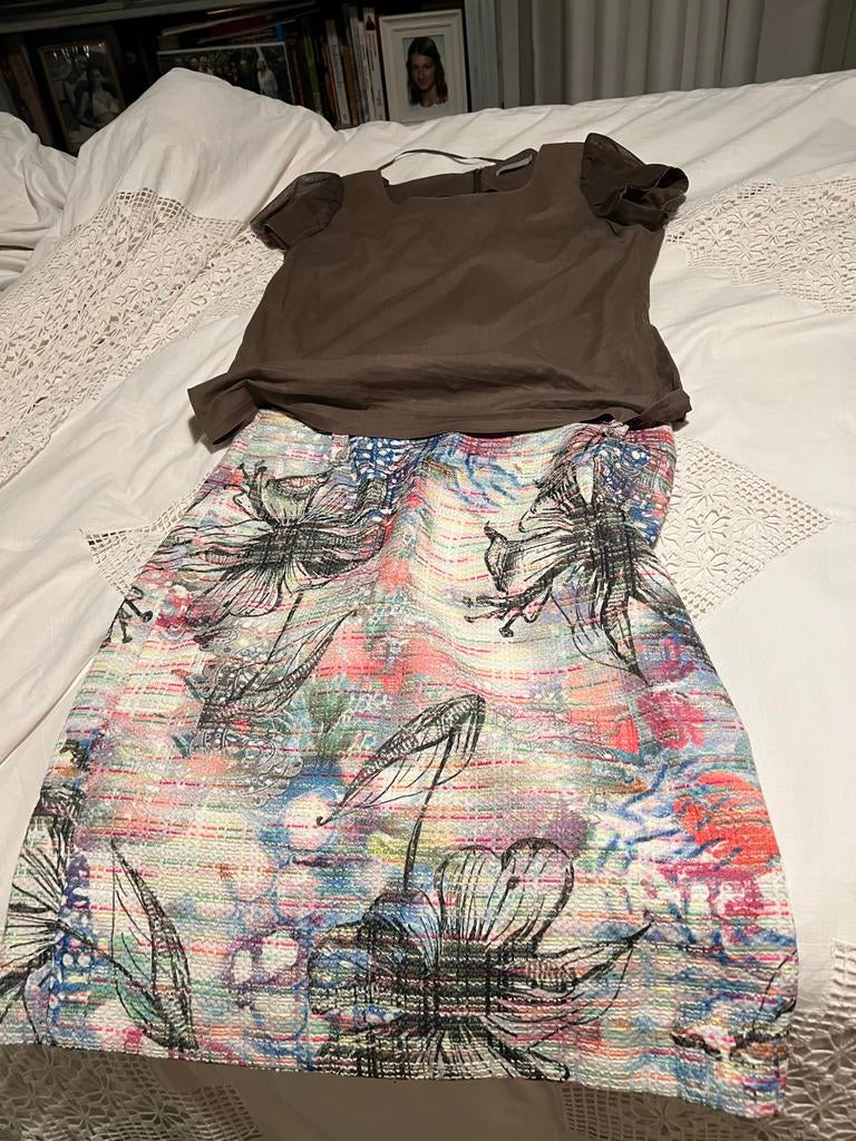 Prachtige rok met blouse, maat 38, Kleding | Dames, Rokken, Ophalen of Verzenden, Gedragen, Maat 38/40 (M), Overige kleuren