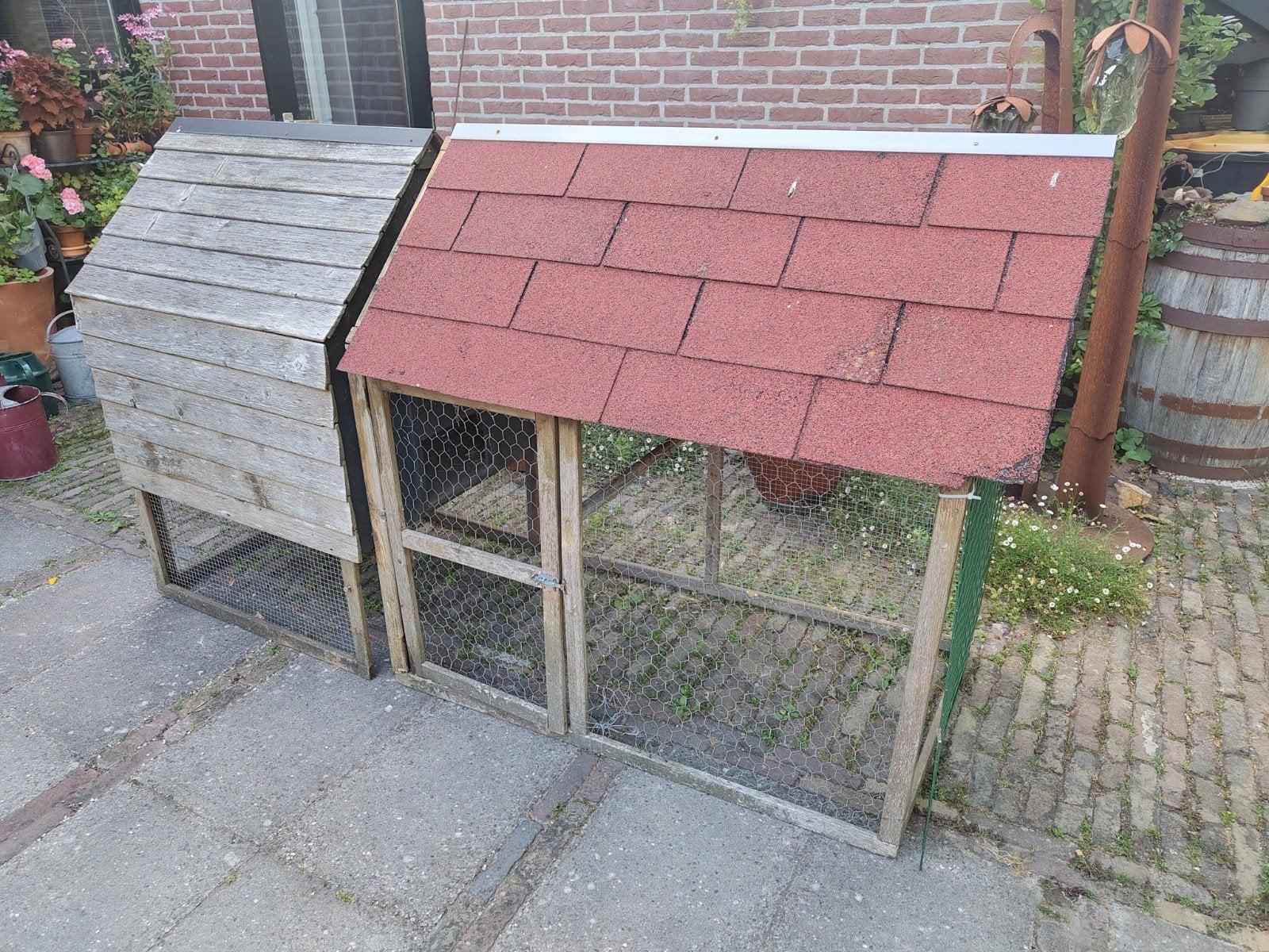 Kippenhok, met overdekte ren, Dieren en Toebehoren, Pluimvee | Toebehoren, Ophalen, Gebruikt, Kippenhok of Kippenren