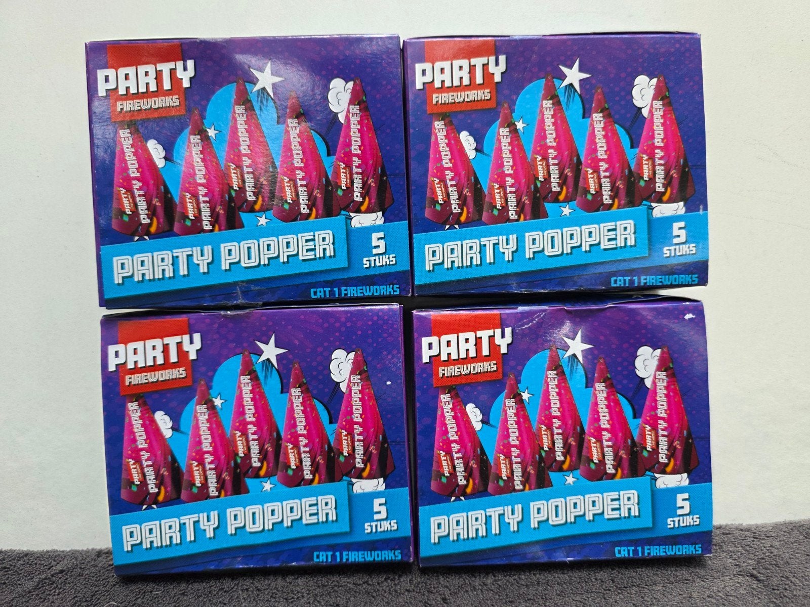 Party Poppers - 4 dozen van 5 stuks, Ophalen, Nieuw, Feestartikel, Verjaardag