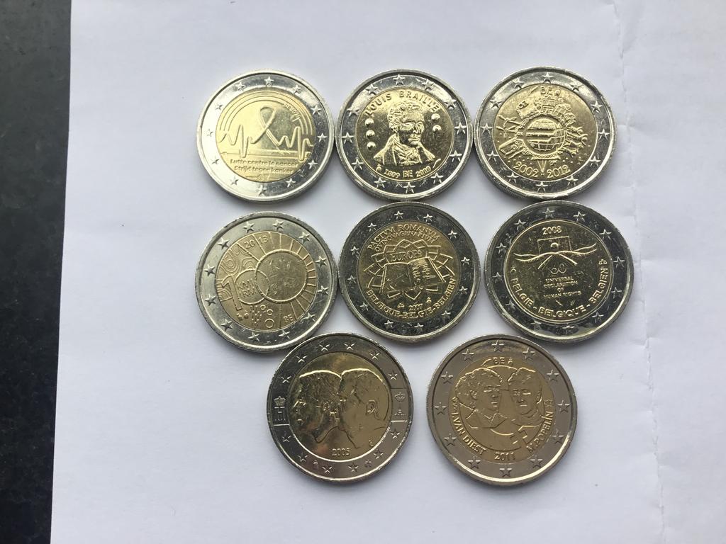 8X SPECIALE  2 EUROMUNTEN BELGIE., Postzegels en Munten, Munten | Europa | Euromunten, Ophalen of Verzenden, België, 2 euro