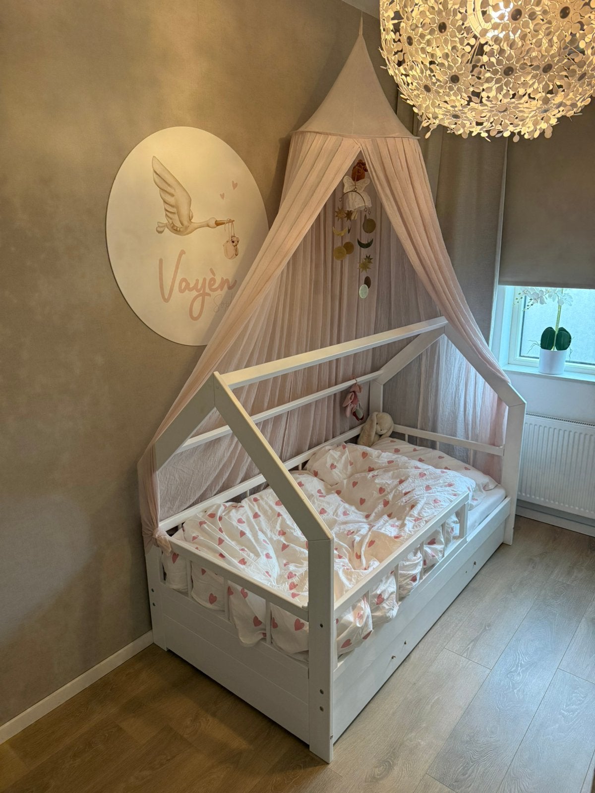 Roze hemeltje, Kinderen en Baby's, Kinderkamer | Bedden, Ophalen of Verzenden, Zo goed als nieuw, 180 cm of meer, 85 tot 100 cm
