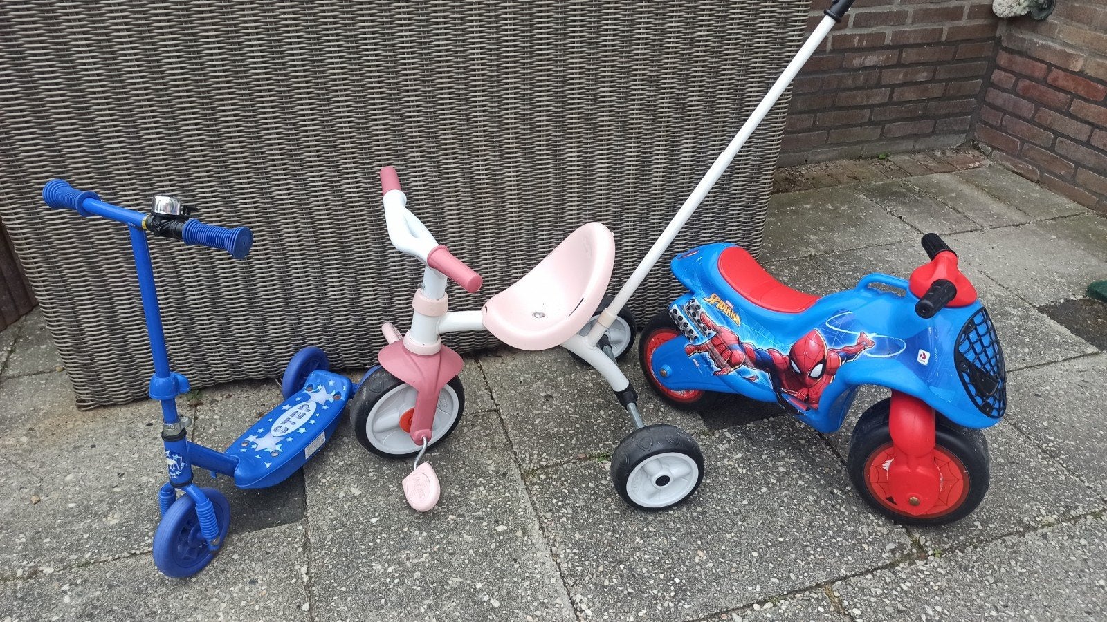Driewieler met duw stang,  Step / Motor, Ophalen, Gebruikt, Overige typen