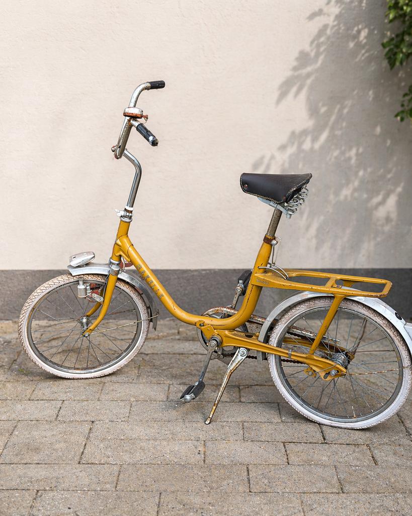 Vintage Gazelle vouwfiets / minifiets – geel – retro, Fietsen en Brommers, Ophalen of Verzenden, Zo goed als nieuw, 20 inch of meer
