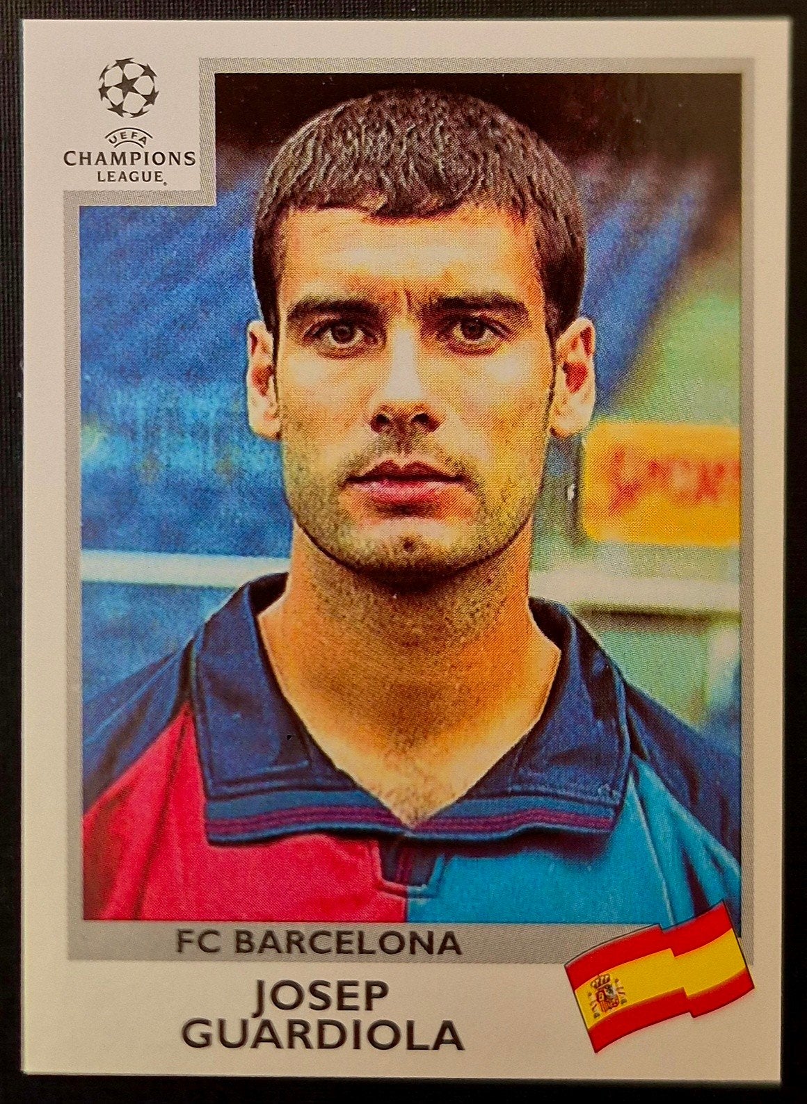 Panini Champions League Josep Guardiola - FC Barcelona, 2000, Ophalen of Verzenden, Zo goed als nieuw, Sticker