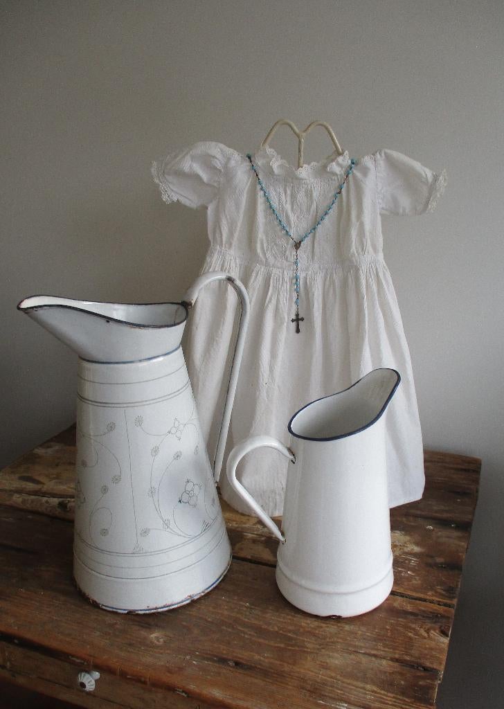 grote brocante emaille lampetkan / kan Saks, Ophalen of Verzenden