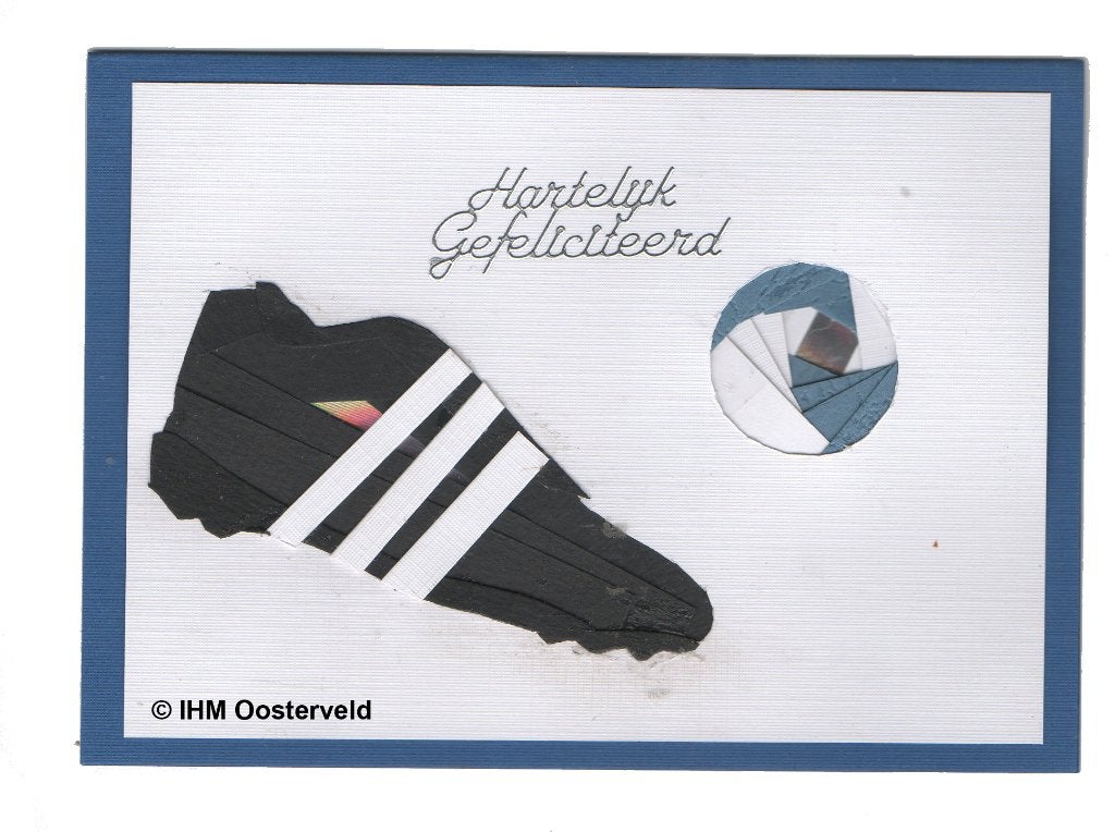 Irisvouwen Kaart 1  Voetbal schoen, Verzenden, Nieuw, Overige thema's