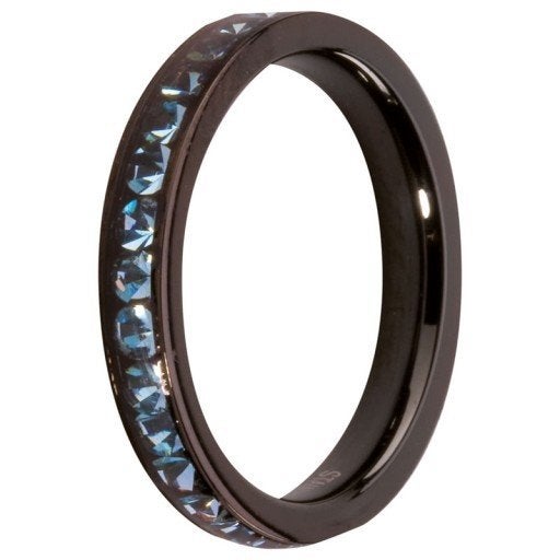Blue AA1 Aqua Aura Zirkon (MELANO STYLE RING) 19mm, Sieraden, Tassen en Uiterlijk, Ringen, 18 tot 19, Nieuw, Dame, IJzer of Staal