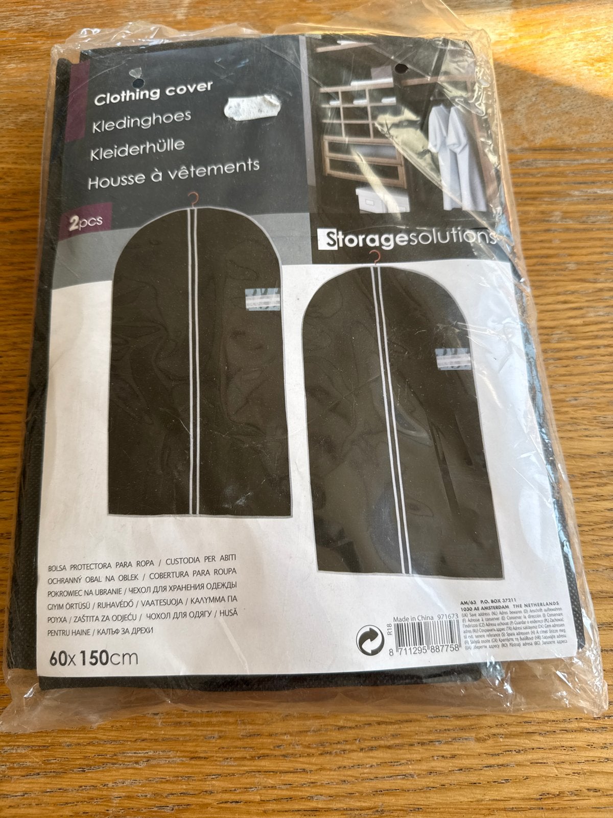 2-delige kledinghoes set - 60x150cm - Zwart, Kleding | Dames, Kledinghangers, Ophalen of Verzenden, Nieuw, Overige materialen