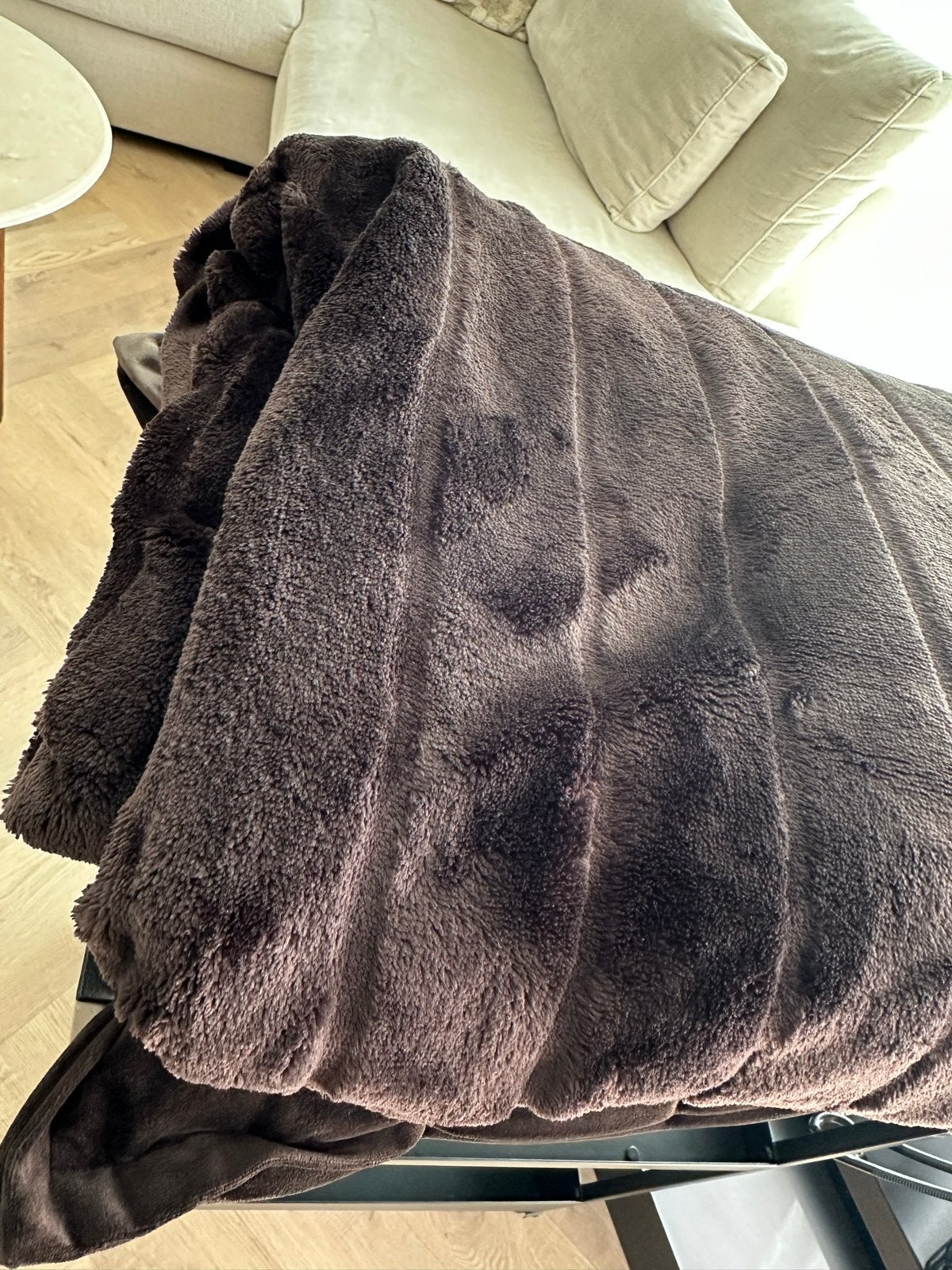 Zachte bruine plaid, Ophalen, Zo goed als nieuw, Plaid, Fleece