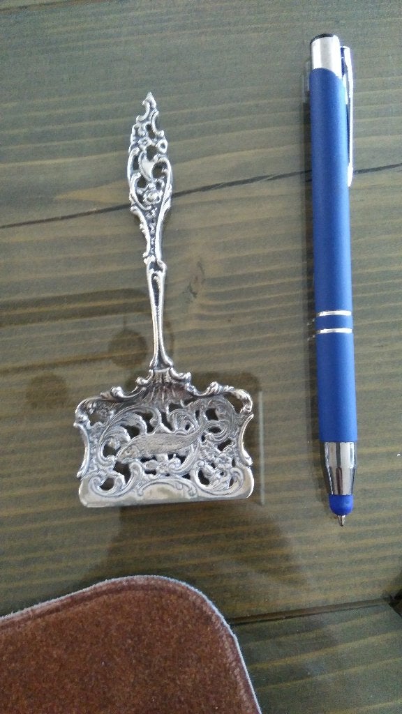 Antieke Zilveren Visdienlepel, begin 19e eeuw, Ophalen of Verzenden, Zilver
