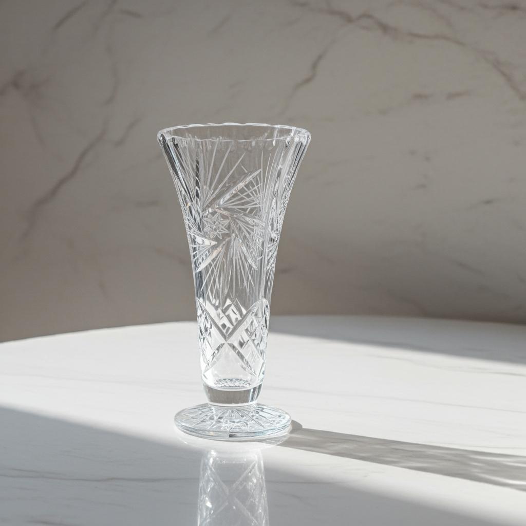 Vintage Kristallen Pinwheel Vaas, Tijdloze Elegantie, Ophalen of Verzenden
