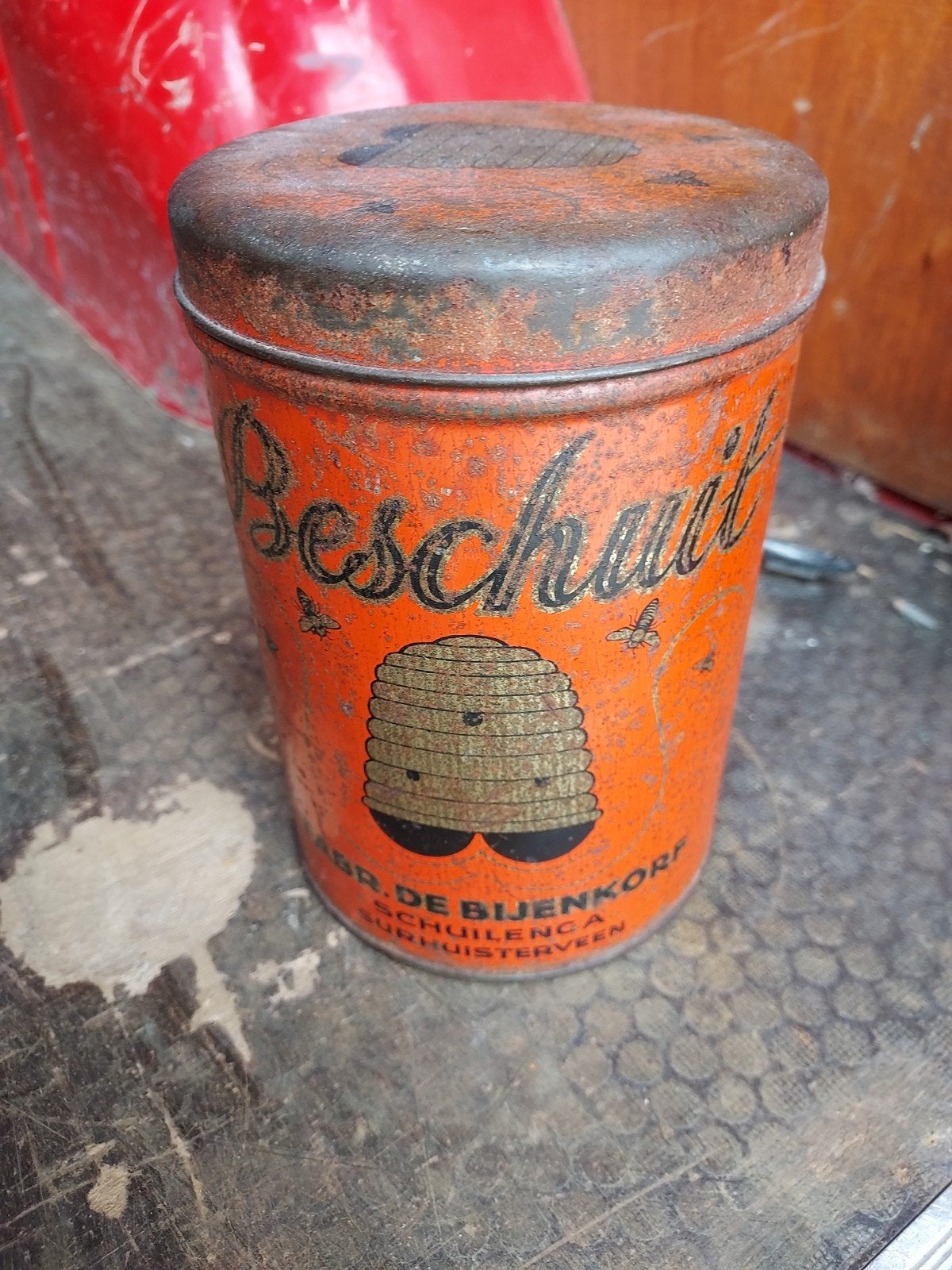 1 x oud beschuit blik, Ophalen of Verzenden, Gebruikt, Overige