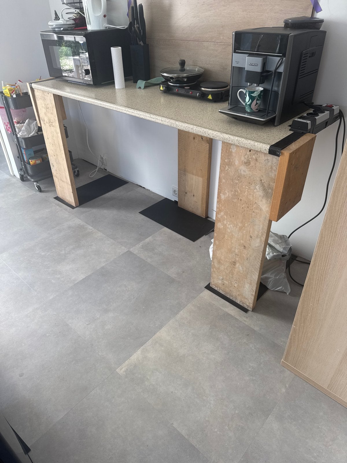 Compacte keuken met spoelbak en werkblad, Ophalen, Gebruikt, Bruin, Enkelwandige keuken