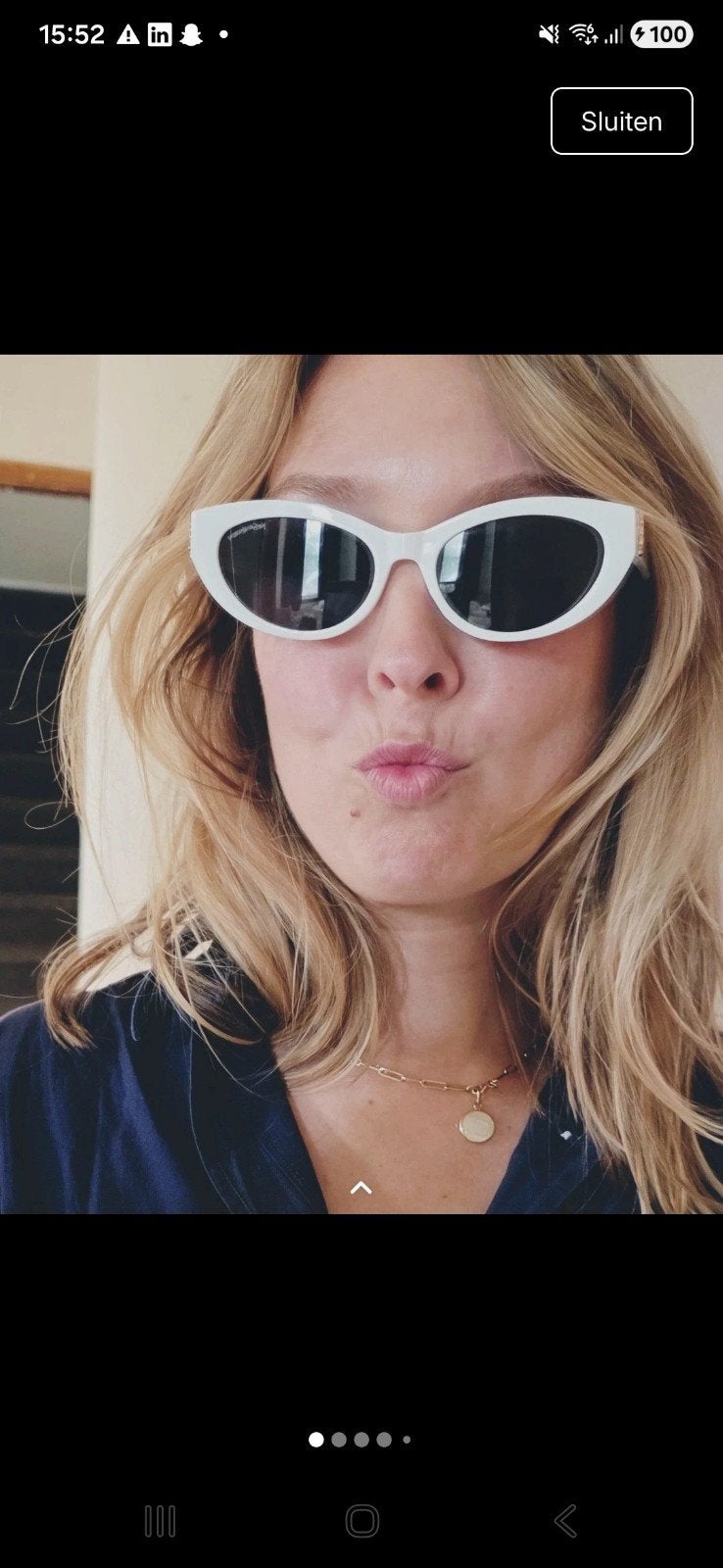 Yves Saint Laurent (YSL) Zonnebril – Wit Cat-Eye Model, Ophalen of Verzenden, Nieuw, Wit, Overige merken