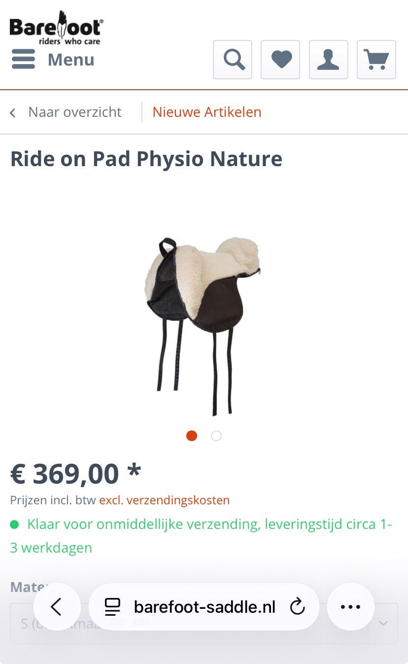Barefoot rido on pad physio nature, Ophalen of Verzenden, Zo goed als nieuw