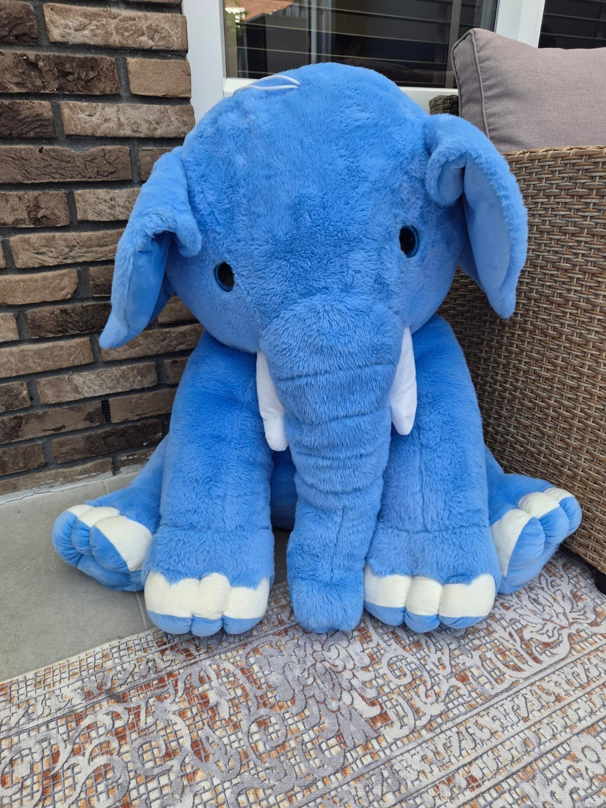 Grote blauwe pluche olifant - knuffel XL, Ophalen, Blauw, Zo goed als nieuw, Middelgroot (20 tot 80 cm)