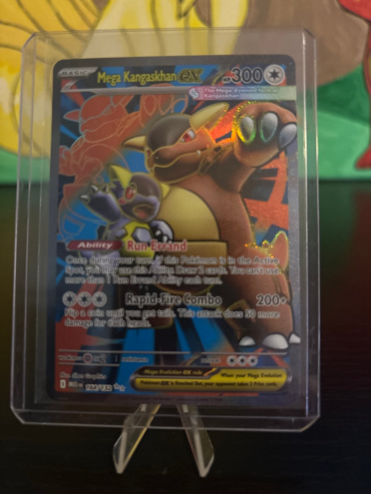 Mega Evolution Mega Kangaskhan EX  - Full Art, Ophalen of Verzenden, Zo goed als nieuw, Losse kaart, Foil