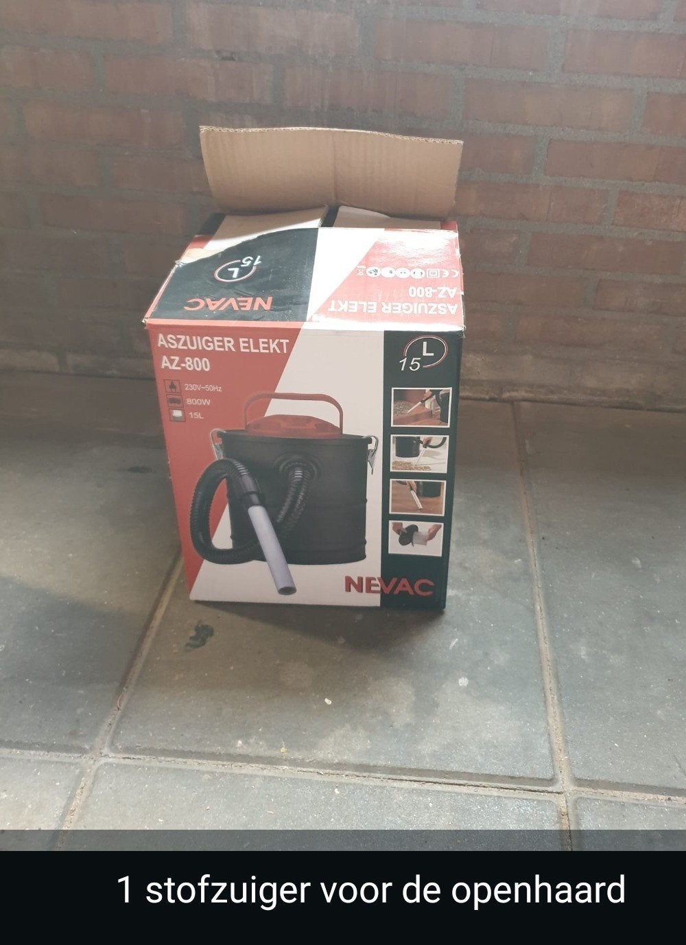 Nevac AZ-800 Aszuiger Elekt - 800W, 15L, Witgoed en Apparatuur, Stofzuigers, Ophalen, Overige merken, Nieuw, Industriële stofzuiger
