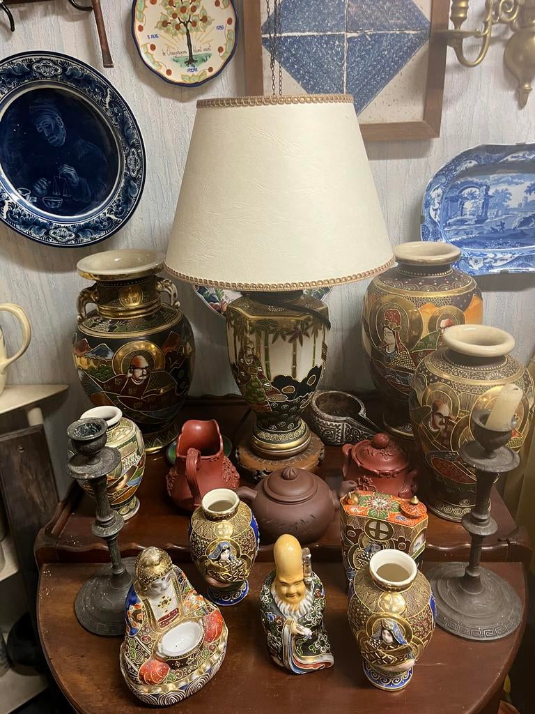 Vintage Satsuma Japan Collectie: Lamp & Kleine Objecten, Ophalen