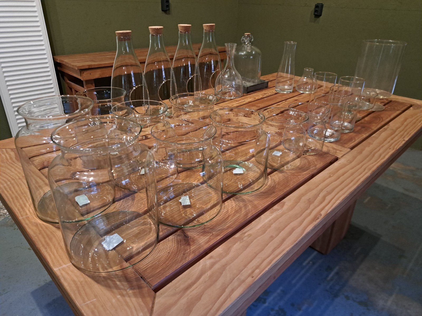 Vazen Potten NIEUW 22 stuks Vaas Pot Glas bloemenwinkel, Ophalen, Glas