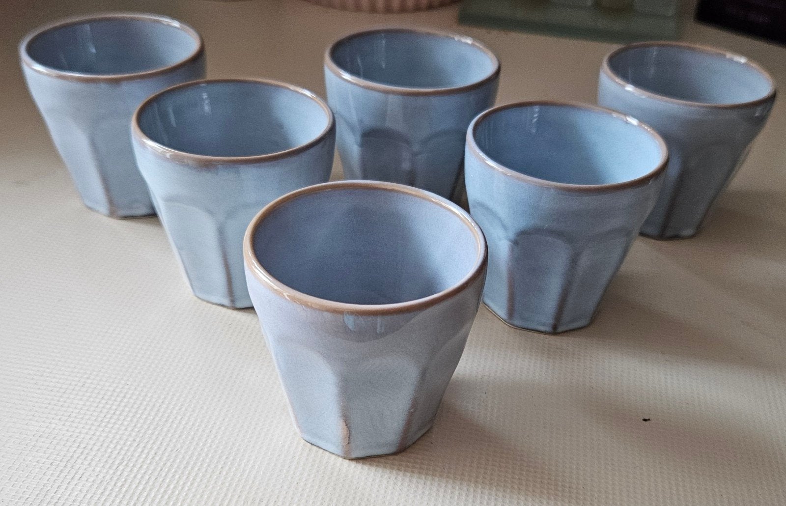 Set van 6 Siaki Collection mokken/kopjes - lichtblauw, Ophalen, Keramiek, Nieuw, Overige stijlen