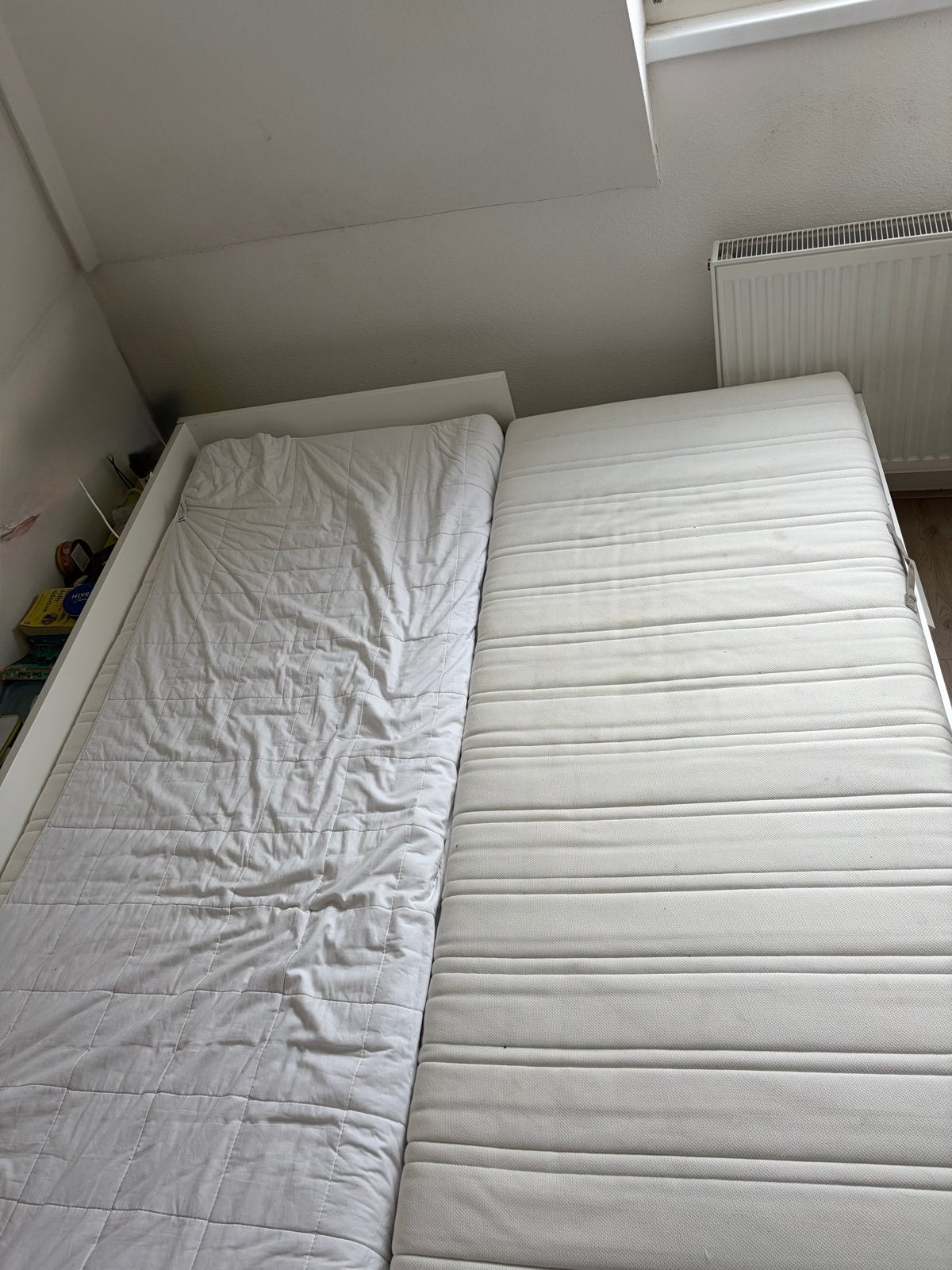 IKEA BRIMNES Dagbed met 2 lades, wit, 80x200 cm, Ophalen, Gebruikt, Wit, Tweepersoons