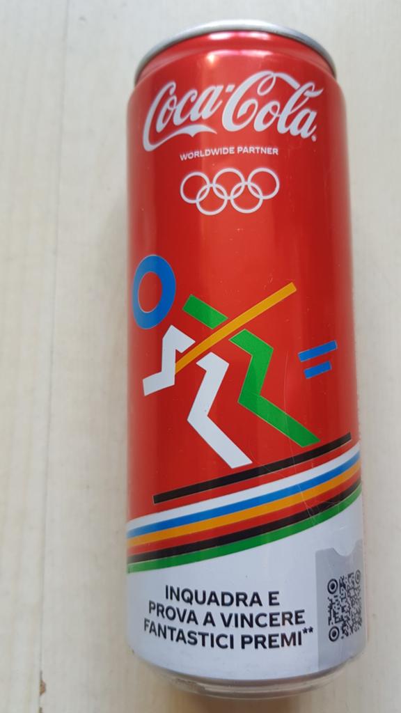 Coca-Cola blikje Italië Winterspelen uit Italië  (leeg), Ophalen of Verzenden, Gebruikt