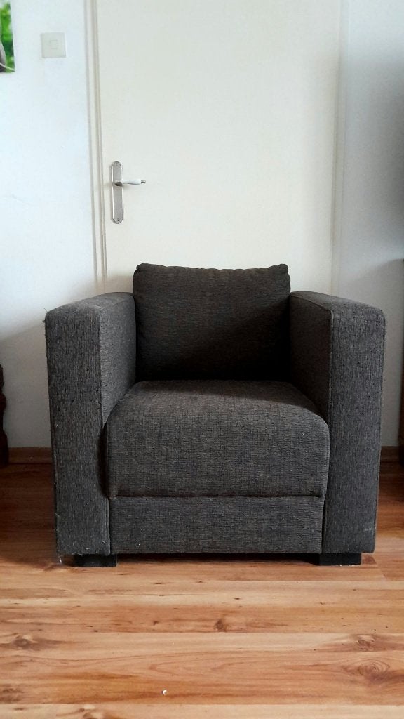 WOOOD fauteuil donkerbruin - 95 euro, Ophalen, Gebruikt, 75 tot 100 cm, Modern Landelijk