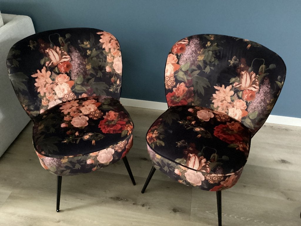 Fauteuiltjes  bloem motief, Ophalen, Minder dan 75 cm, Zo goed als nieuw, Stof