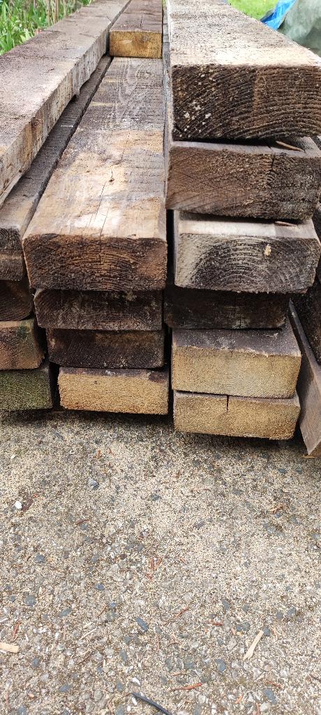 Balken kopmaat 170x55 Vuren gebruikt partij 19 stuks, Ophalen, Gebruikt, Balk, Vuren