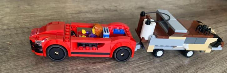Lego rode sportwagen met aanhanger, Lego, Accessoire, Ophalen of Verzenden, City