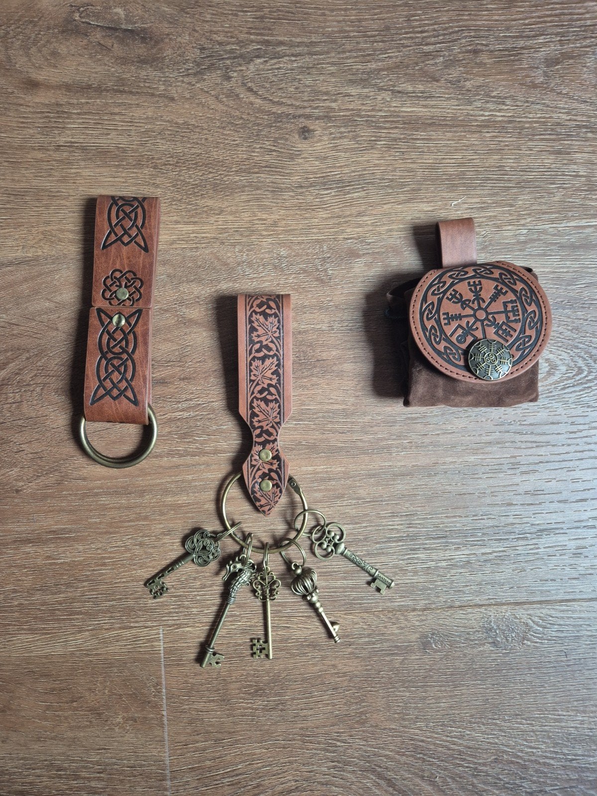 Leren Viking sleutelhanger set, Ophalen of Verzenden, Nieuw