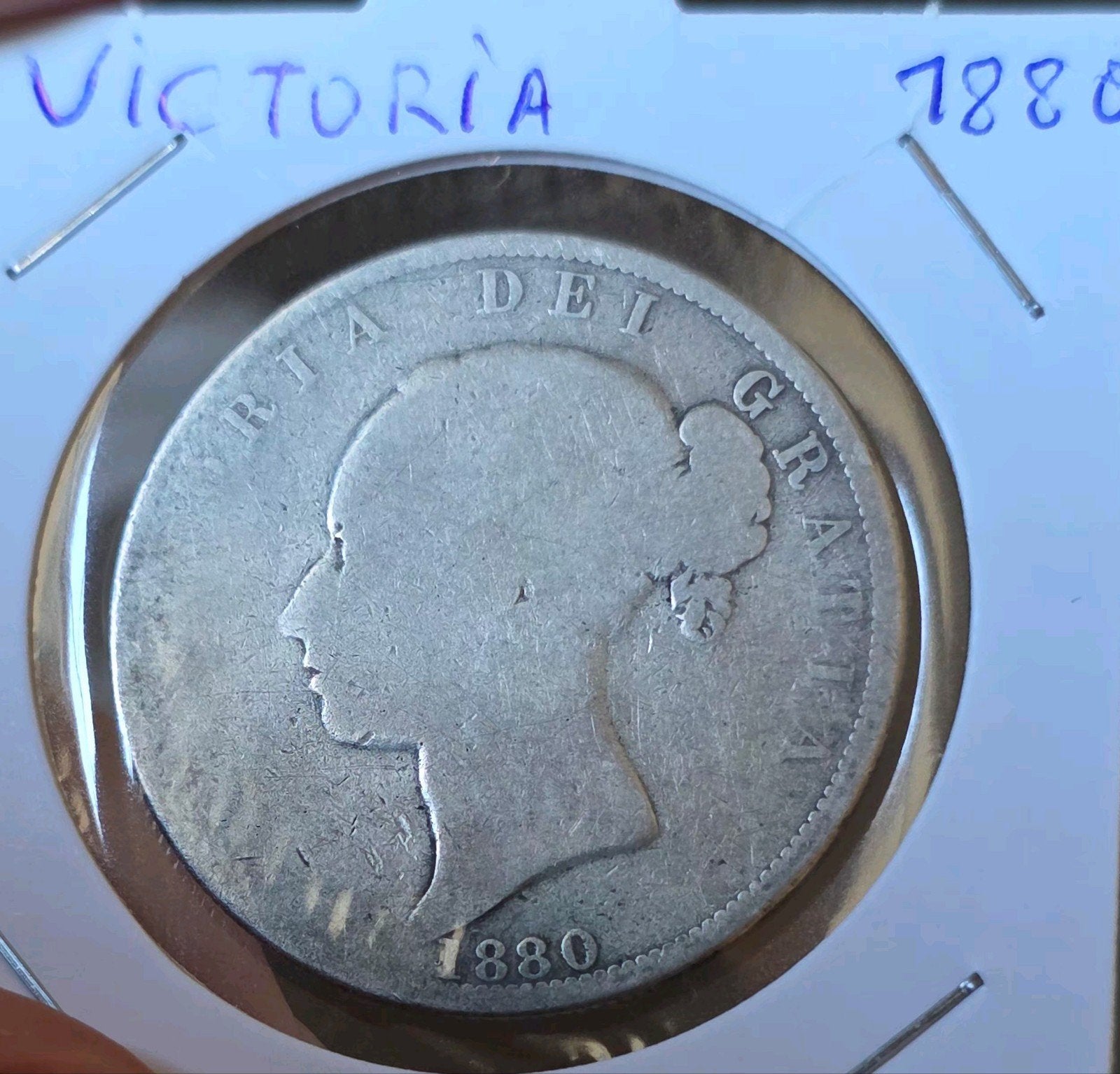 Half crown 1880 Victoria England, Postzegels en Munten, Verzenden, Overige landen, Losse munt, Zilver