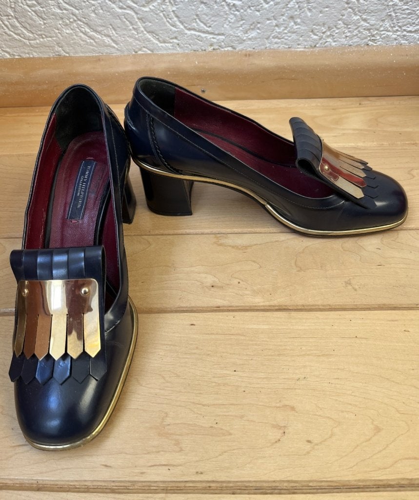 Tommy Hilfiger Collection loafer pumps maat 38 blauw goud, Kleding | Dames, Pumps, Zo goed als nieuw, Tommy Hilfiger, Verzenden