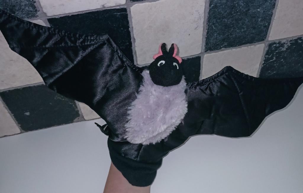 Ikea klappar djur handpop vleermuis. Halloween., Overige typen, Zwart, Ophalen of Verzenden, Zo goed als nieuw