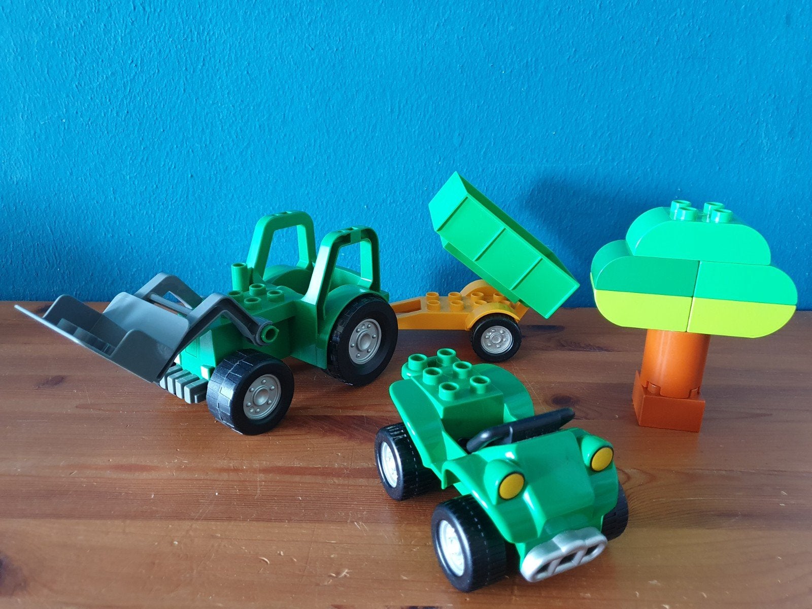Duplo Tractor met aanhanger en Quad groen, Ophalen of Verzenden, Zo goed als nieuw, Duplo