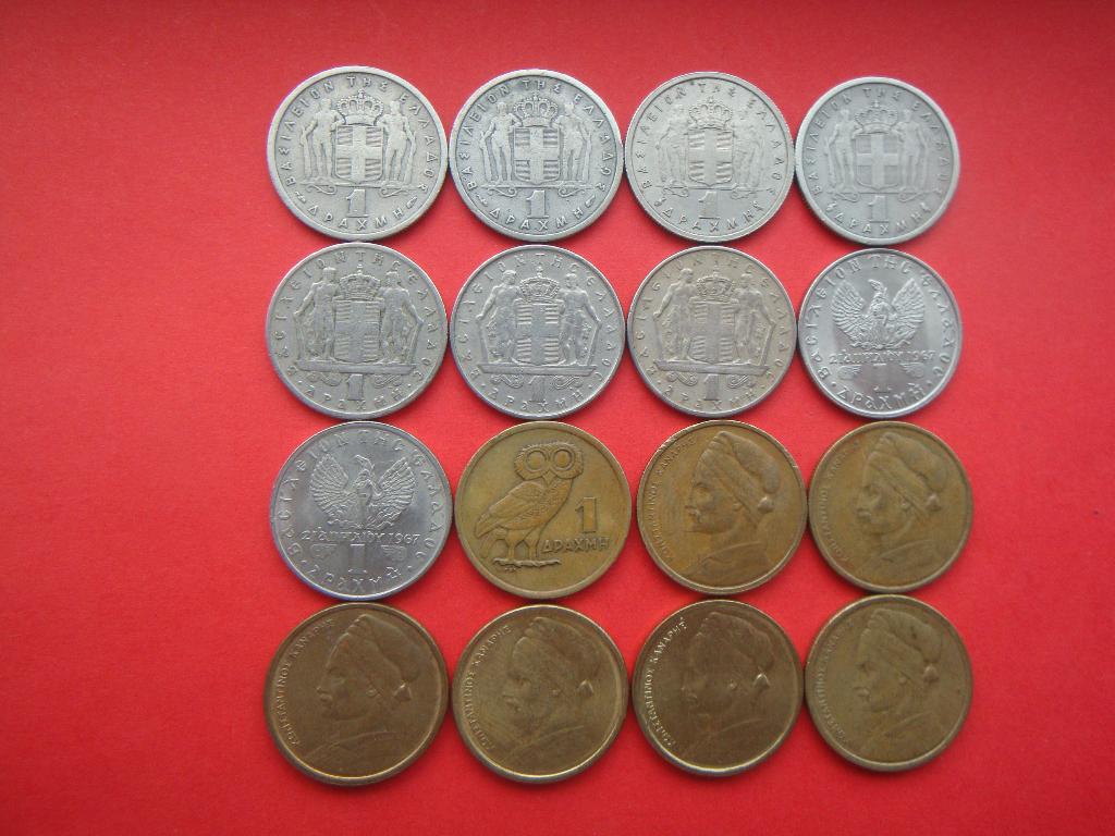 Griekenland setje munten 1 Drachmen 1954 / 1986., Verzenden, Overige landen, Setje