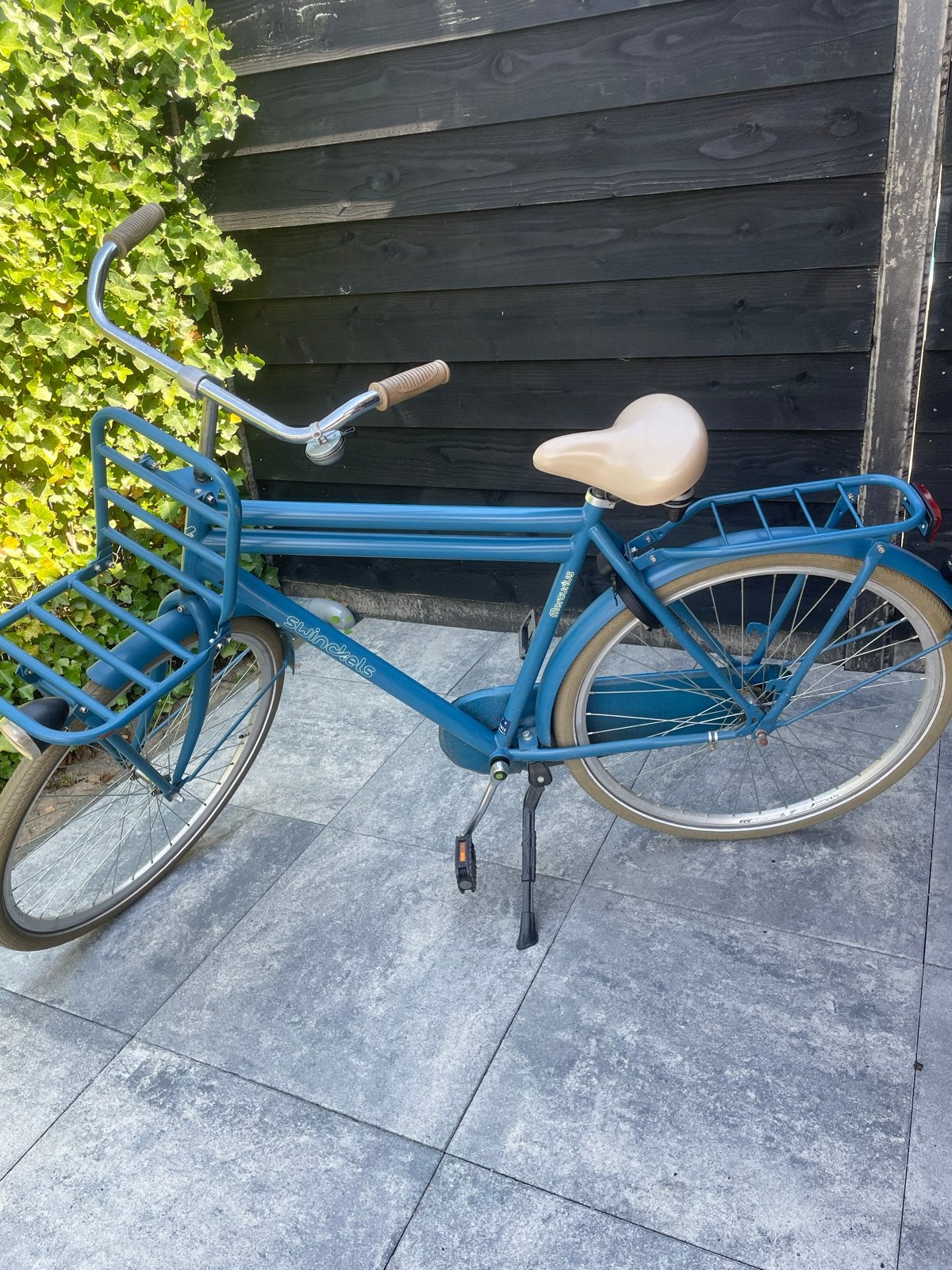 Swinckels transportfiets met voordrager - Blauw, Terugtraprem, Gebruikt, 57 tot 61 cm, Ophalen