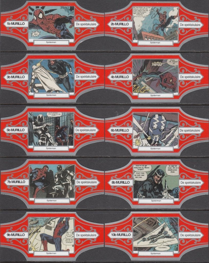 Sigarenbanden van Spiderman De spektakulaire, Murillo 1b-10b, Ophalen of Verzenden, Nieuw, Sigarenbandjes