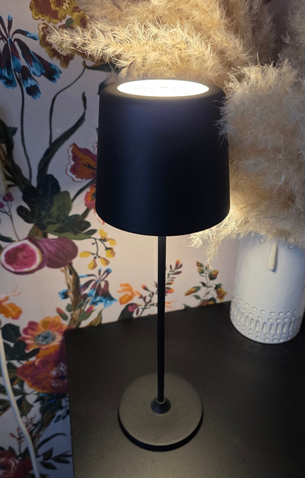 Zwart LED draadloos tafellampje, Huis en Inrichting, Draadloos, Ophalen of Verzenden, Zo goed als nieuw, Zwart