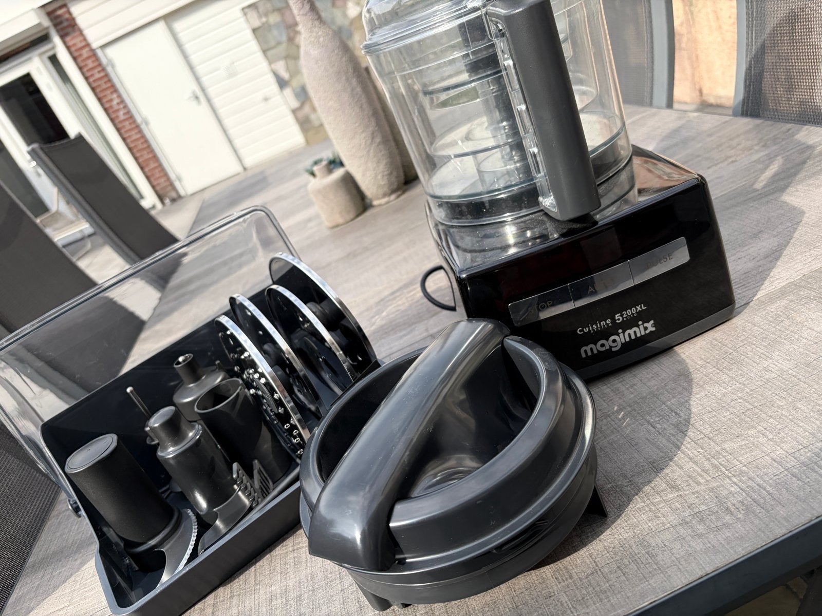 Magimix Cuisine 5200XL foodprocessor met accessoires, Witgoed en Apparatuur, 3 tot 4 liter, Ophalen, Zo goed als nieuw, 3 snelheden of meer