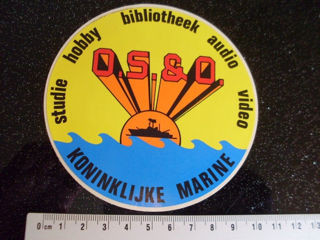 sticker koninklijke marine o.s.&o studie hobby audio video, Verzenden, Zo goed als nieuw, Bedrijf of Vereniging