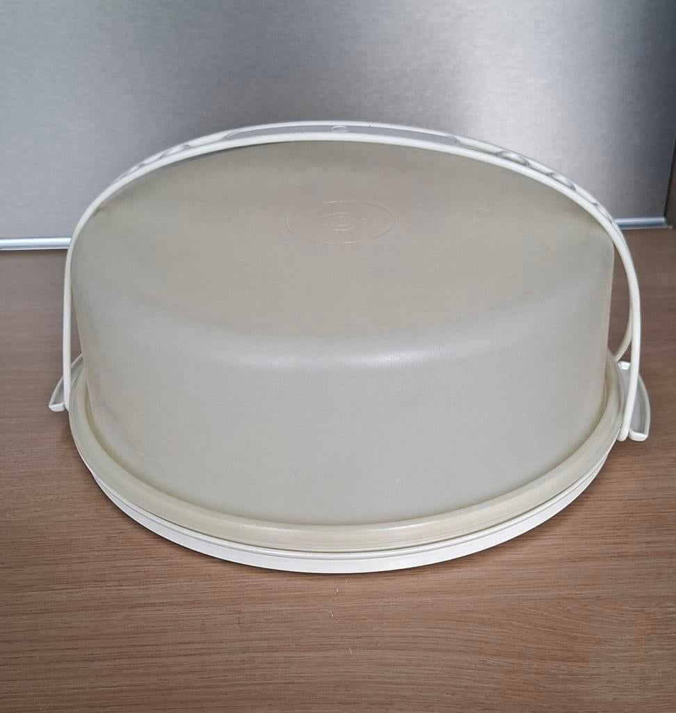 Tupperware taartdoos met handvat, Ophalen, Gebruikt, Crème, Overige typen