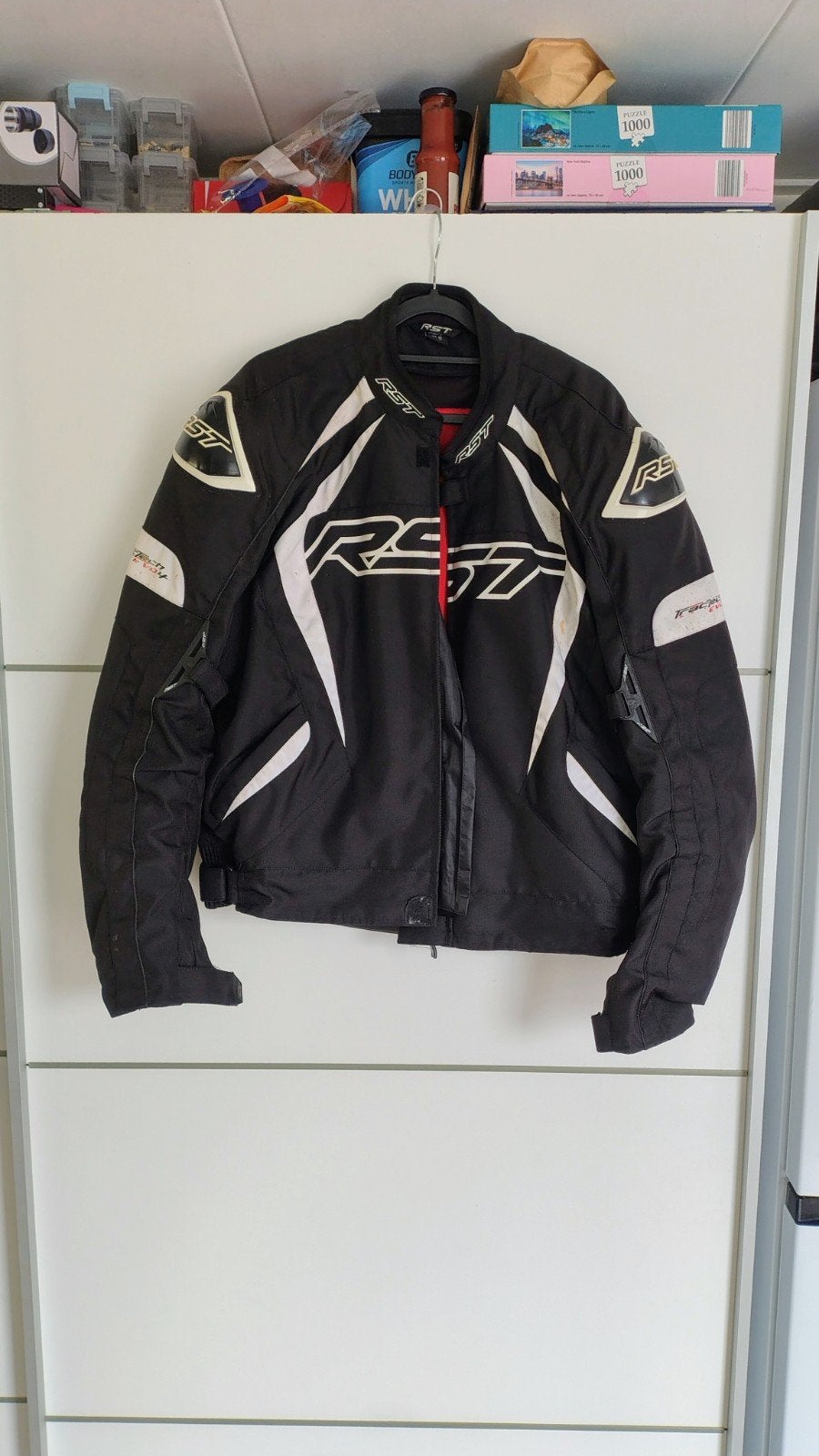 RST Textiele Motorjas Maat 58 - Zwart/Wit, Motoren, RST, Jas | textiel, Heren, Ophalen of Verzenden