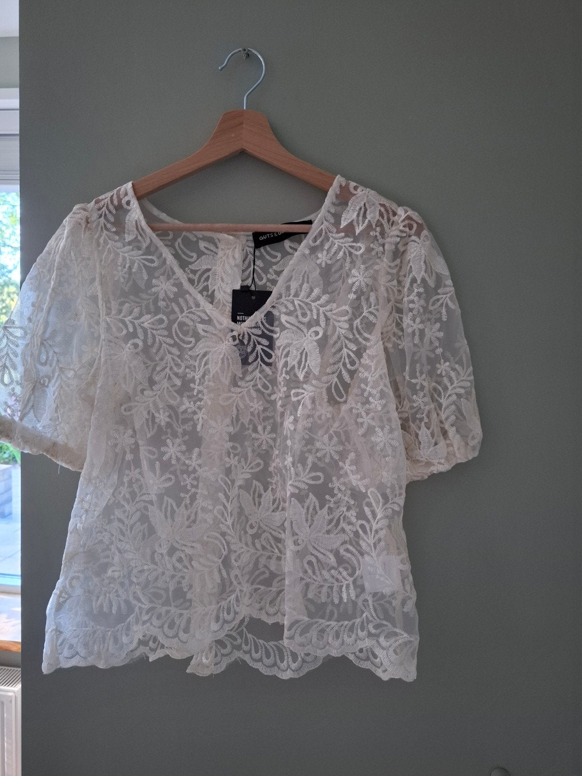 Guts & Gusto Kanten Top Crème - Nieuw met kaartje, Guts & Gusto, Beige, Maat 42/44 (L), Nieuw