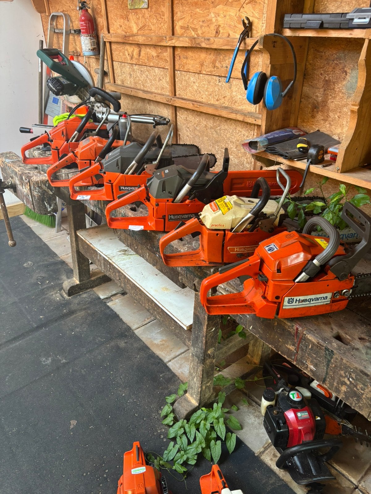 6 prima Husqvarna kettingzagen., Ophalen, Gebruikt