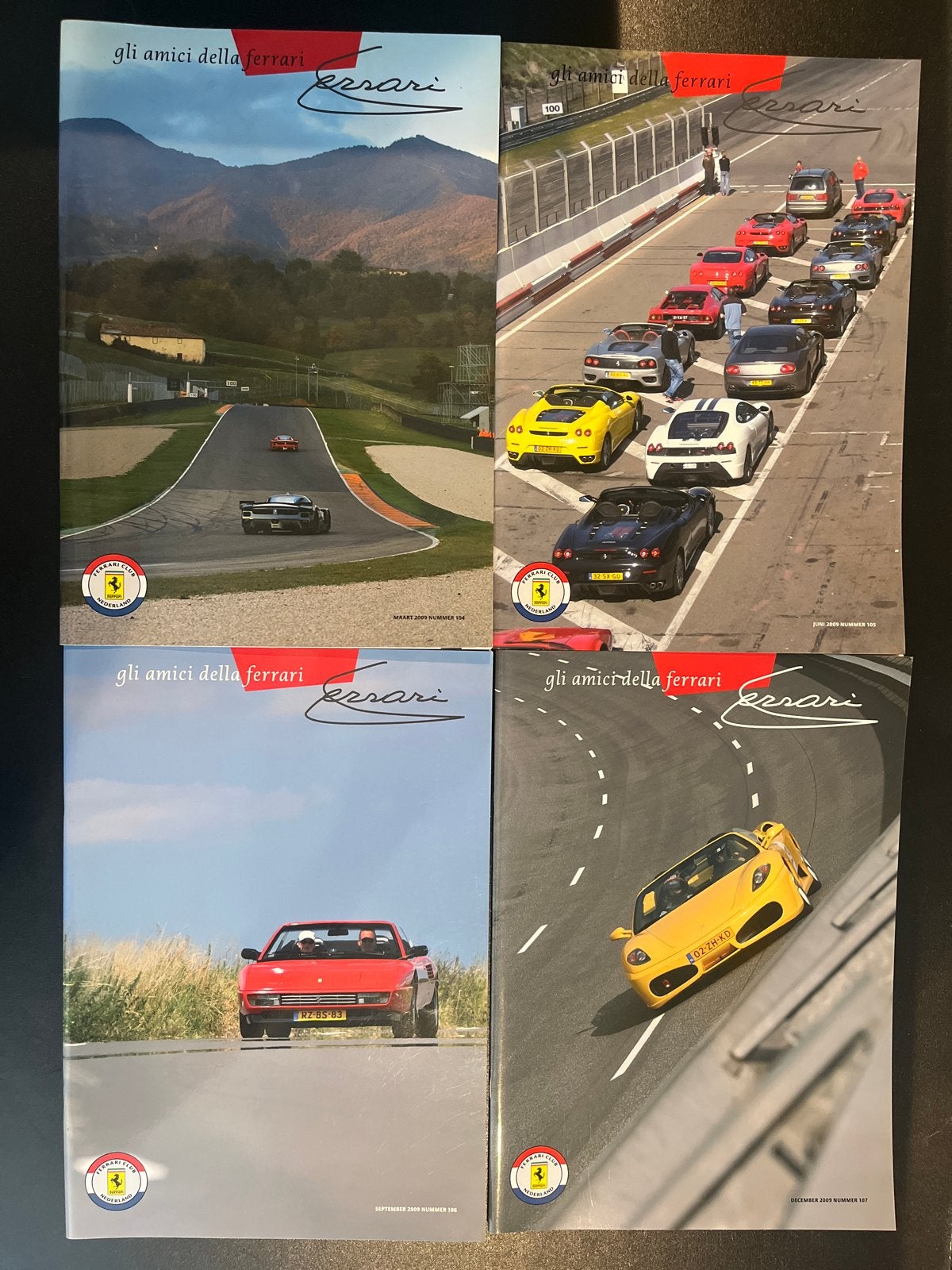 4x Ferrari Club Magazine 'Gli Amici della Ferrari' 2009, Ophalen of Verzenden, Gelezen, Ferrari