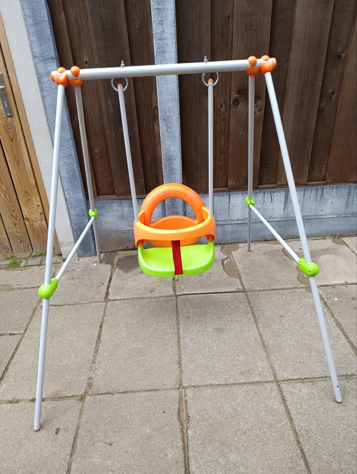 Smoby Schommel met Babyzitje - Oranje/Groen, Ophalen of Verzenden, Gebruikt, Schommel