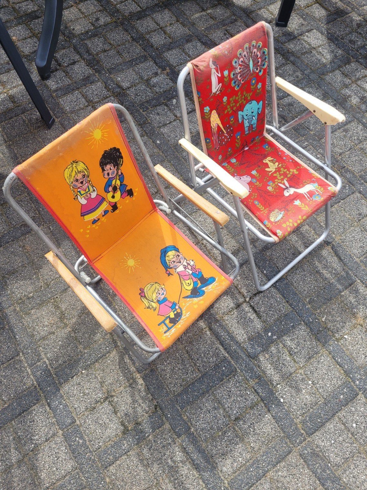 2 Vintage Kinder Klapstoeltjes - Gebruikt, Ophalen, Gebruikt, Jongen of Meisje