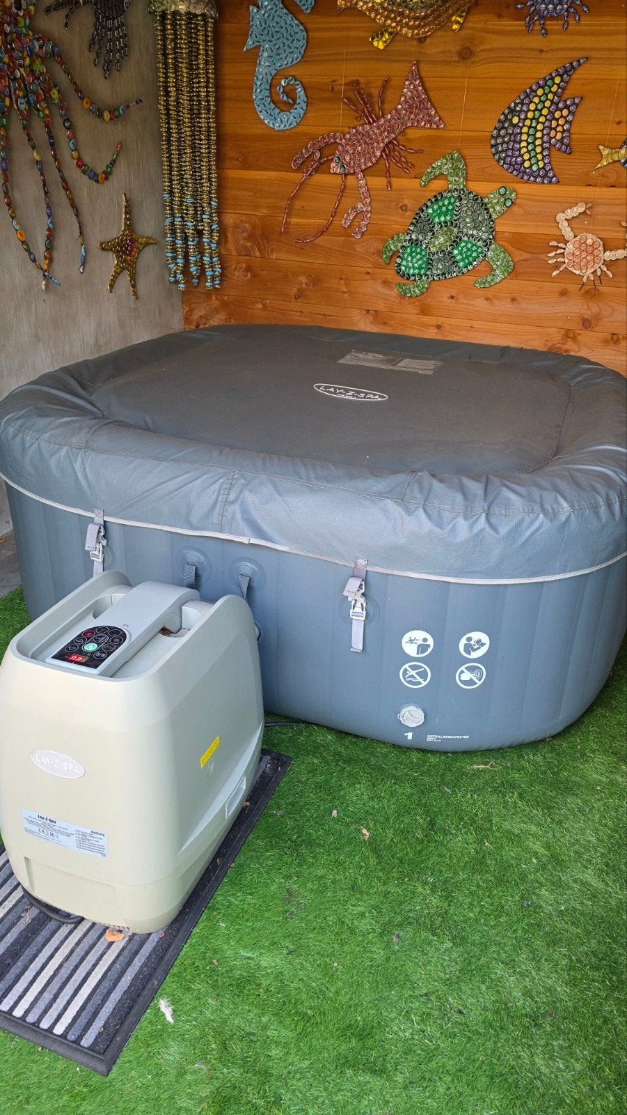 Lay-Z-Spa Hawaii opblaasbare jacuzzi met onderhoudsset, Ophalen, Gebruikt, Afdekzeil, Opblaasbaar